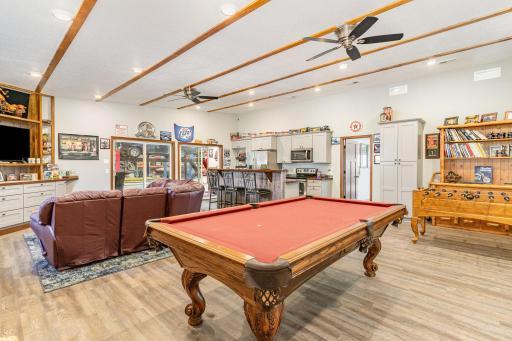 Entertaining space in shop with LVP flooring