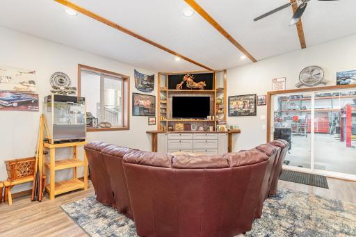 Entertaining space in shop. Kick back, relax and watch the game!