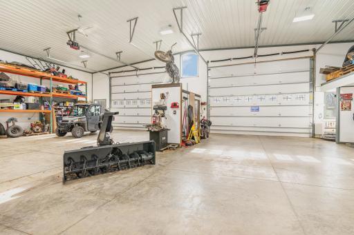 Shop-garage doors off of front of building