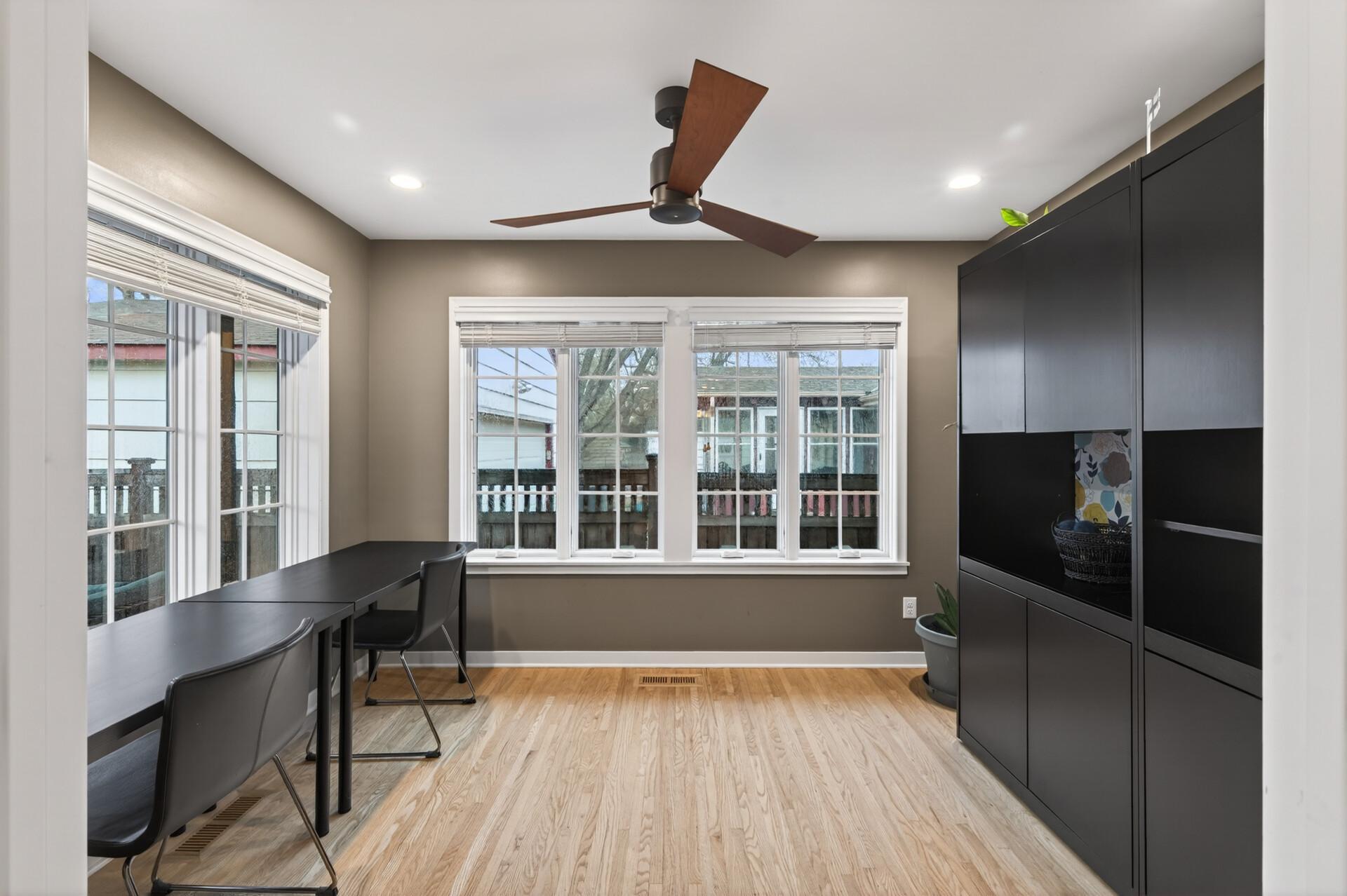 Flex or bonus room that is staged as an office but could be a library or reading nook.