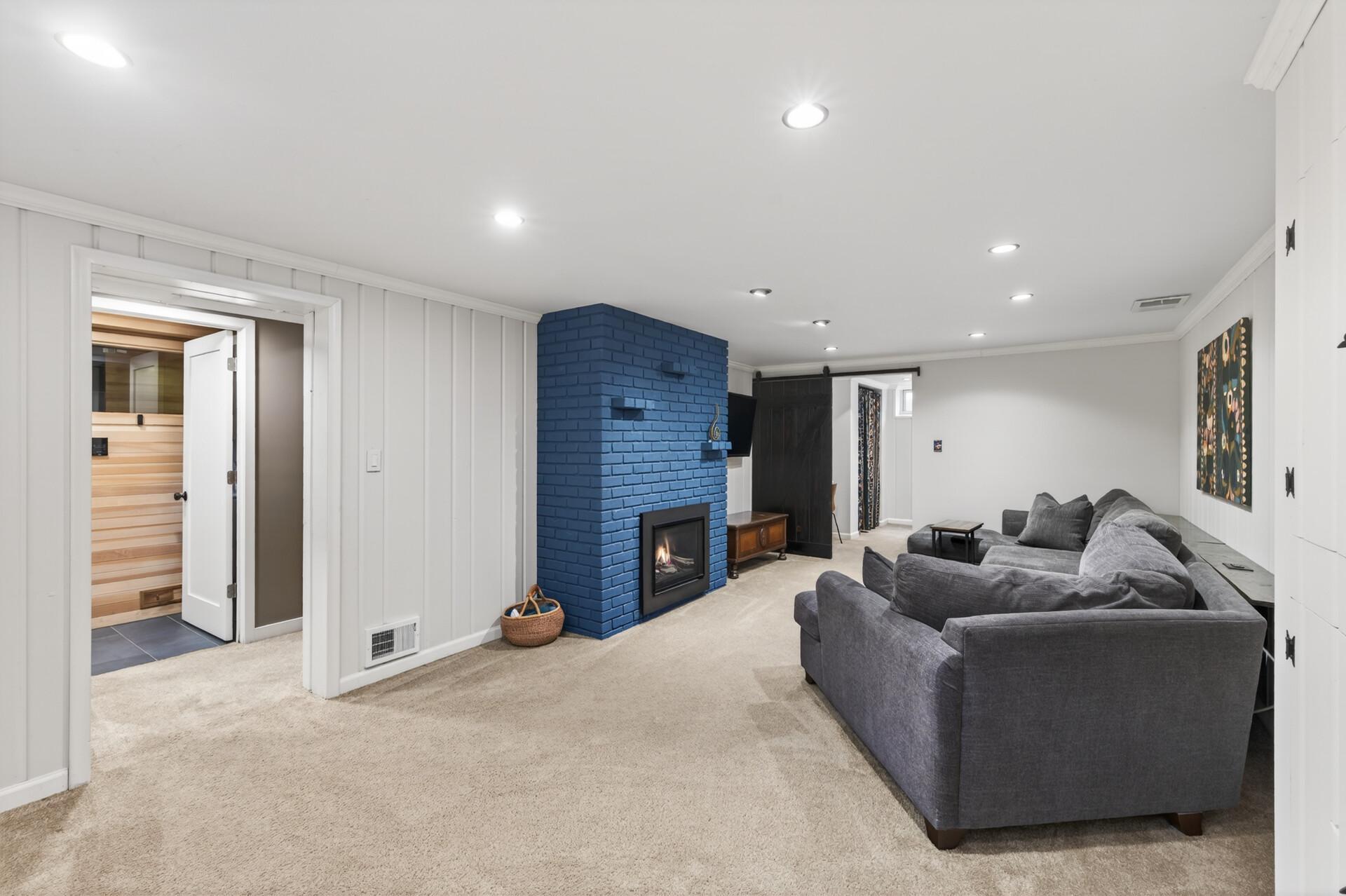 Gas fireplace insert installed in 2017 along with wireless entertainment mount