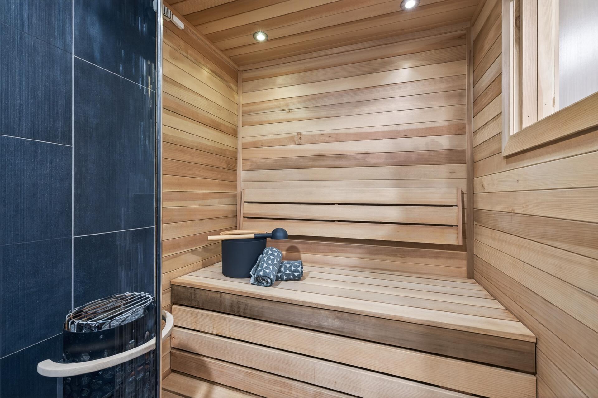 In the cold winters, blow some steam in the sauna!