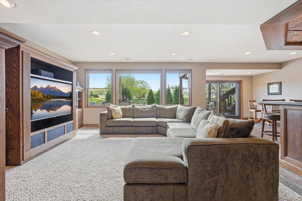Lower level recreation room.