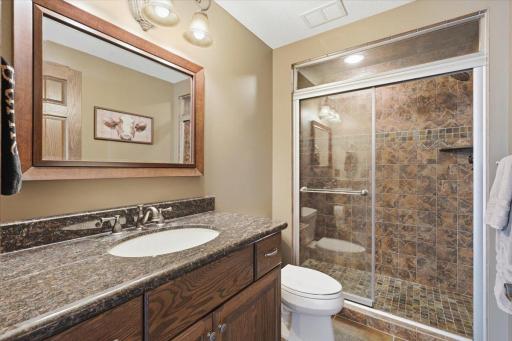 Lower level 3/4 bath perfect for a guest suite.