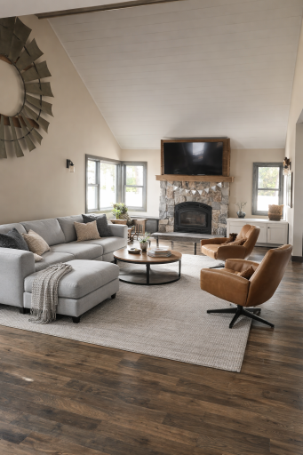 digitally staged living room