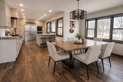 digitally staged dining kitchen