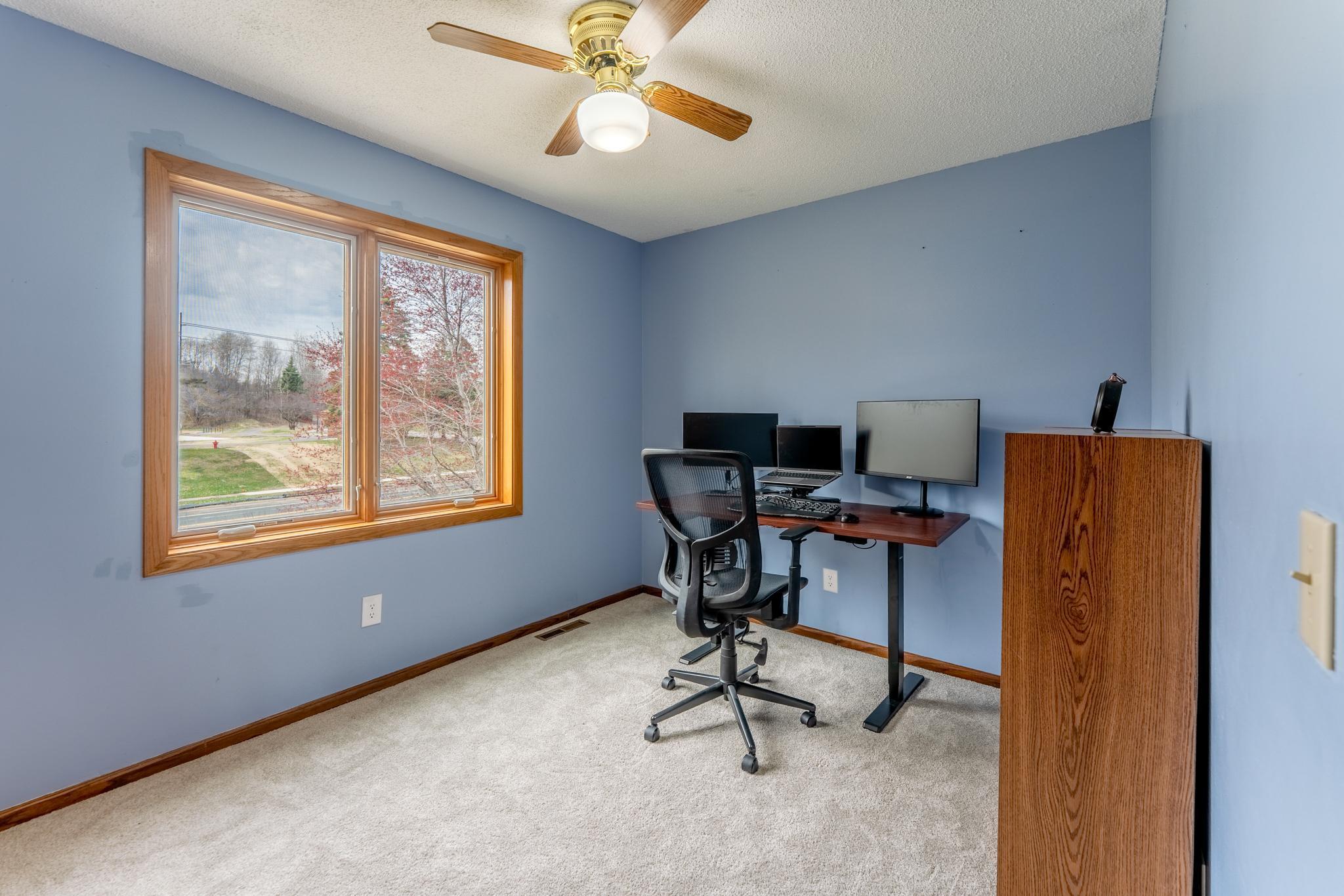 Bedroom, office, workout room, or guest room, with peaceful park view.