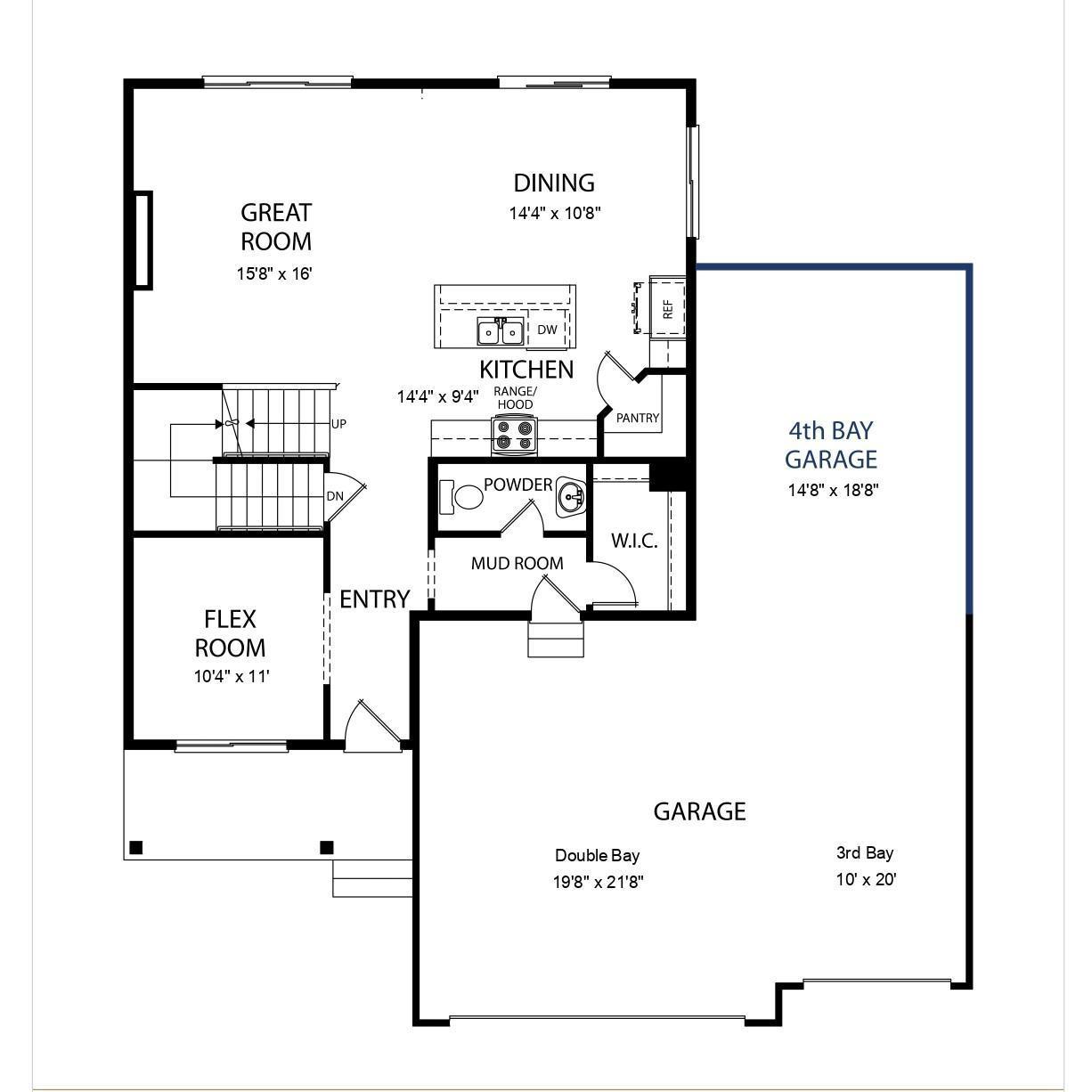 3171 Jandura Ave NE- Main Level Floor Plan. All measurements are approximate.