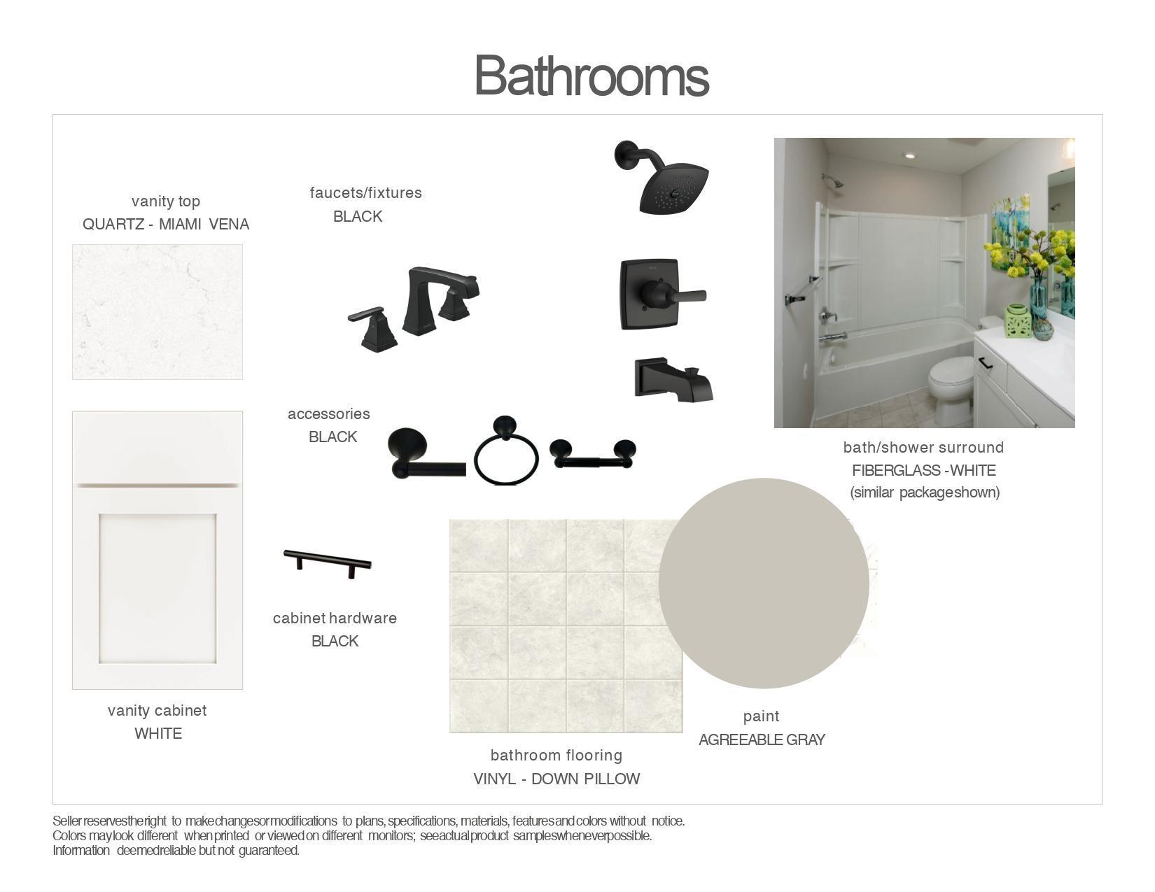 Interior finishes selected for this home. Exhibit may not depict exact color match.