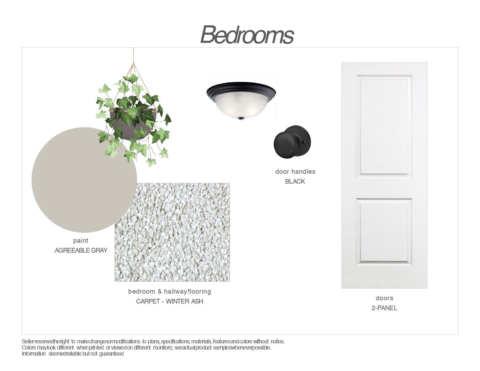 Interior finishes selected for this home. Exhibit may not depict exact color match.