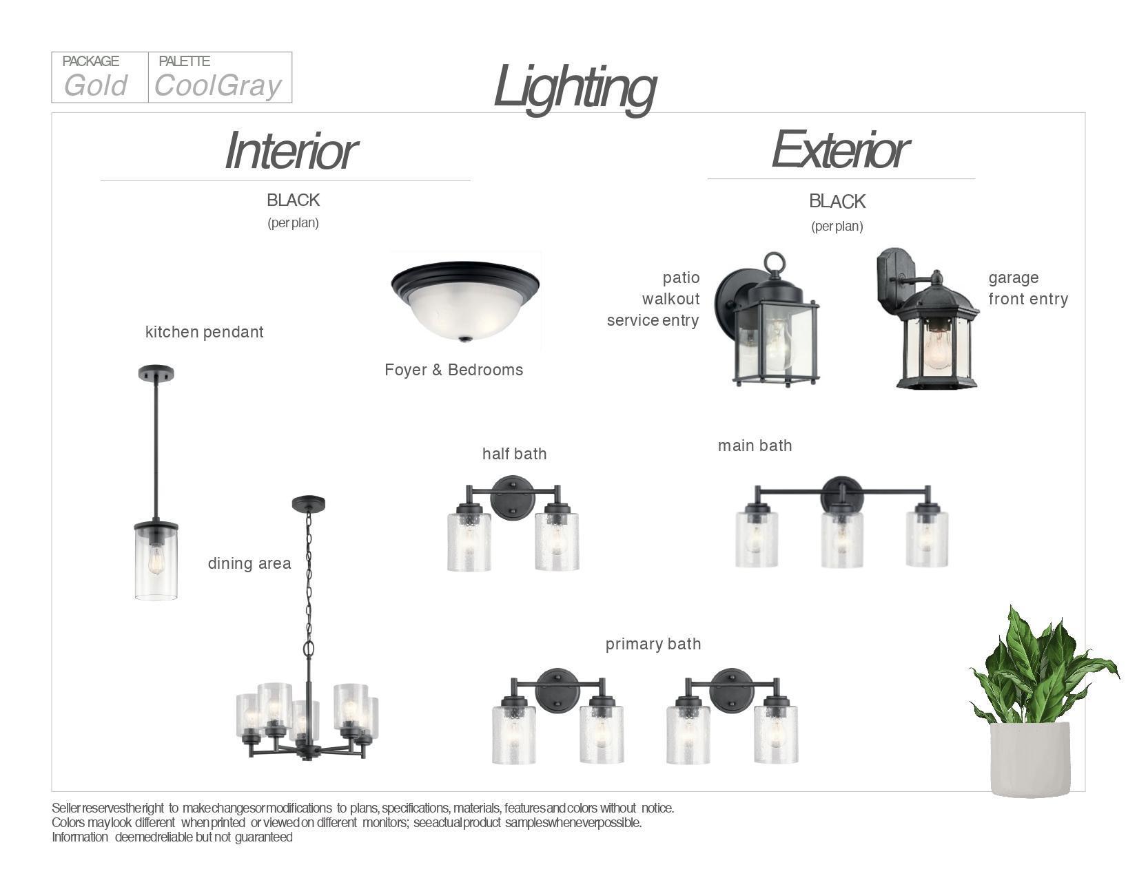 Interior Finishes selected for this home. Exhibit may not depict exact color match.