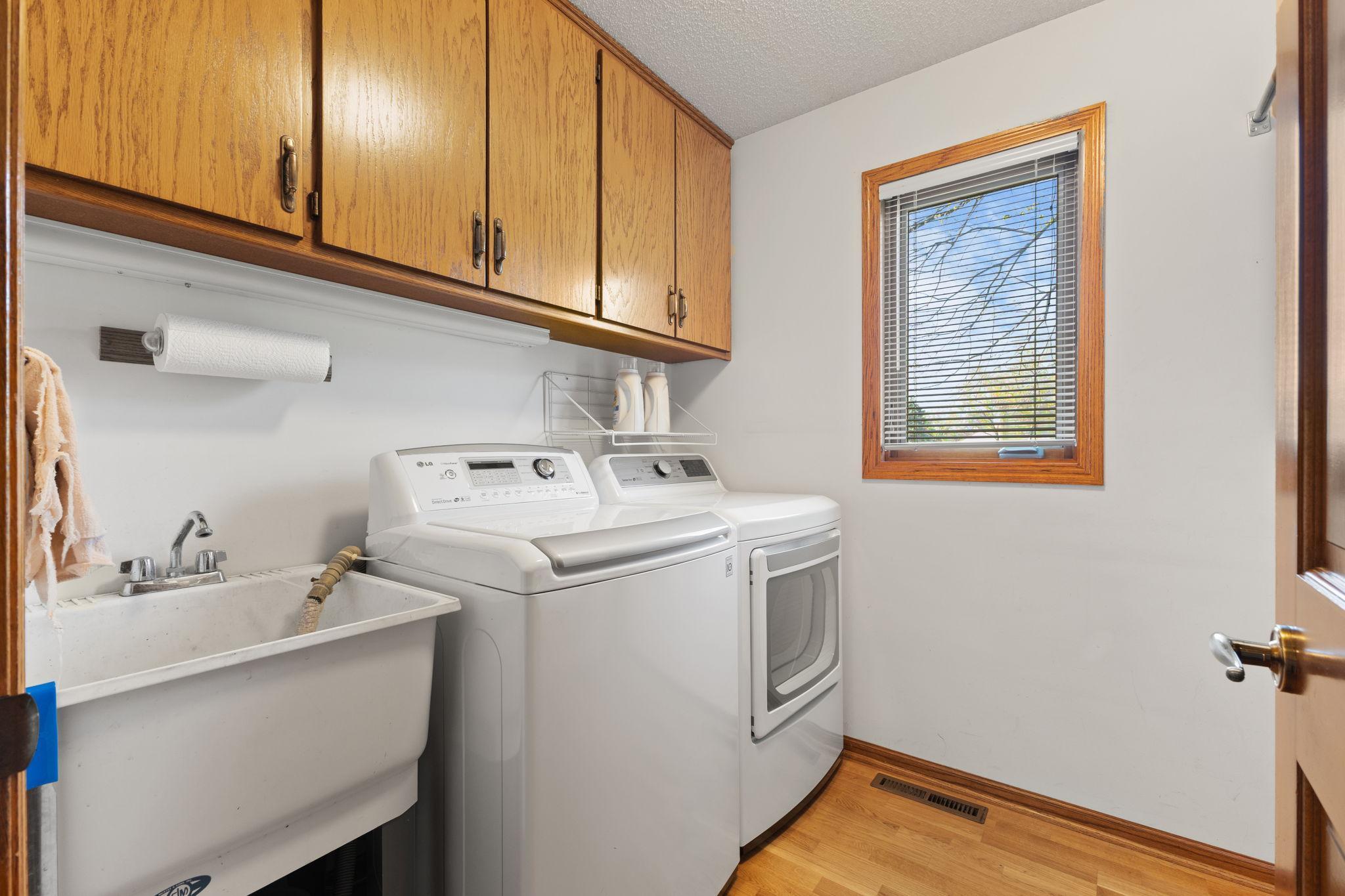 Spacious laundry room located on the main level. Washer & dryer (2021).
