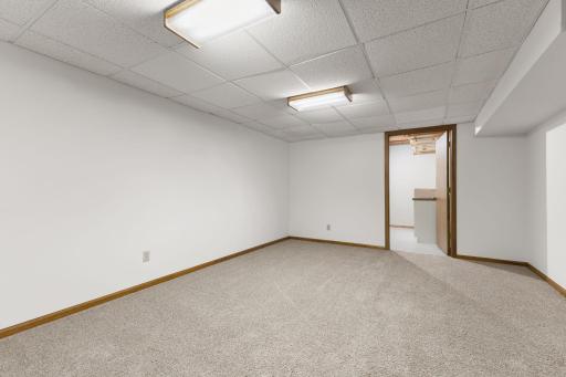 And there is more! Additional finished space in the lower level to suit all your needs. Exercise room, gaming room, family room, let your imagination decide! There is a room beyond this that could serve as a perfect hobby room.