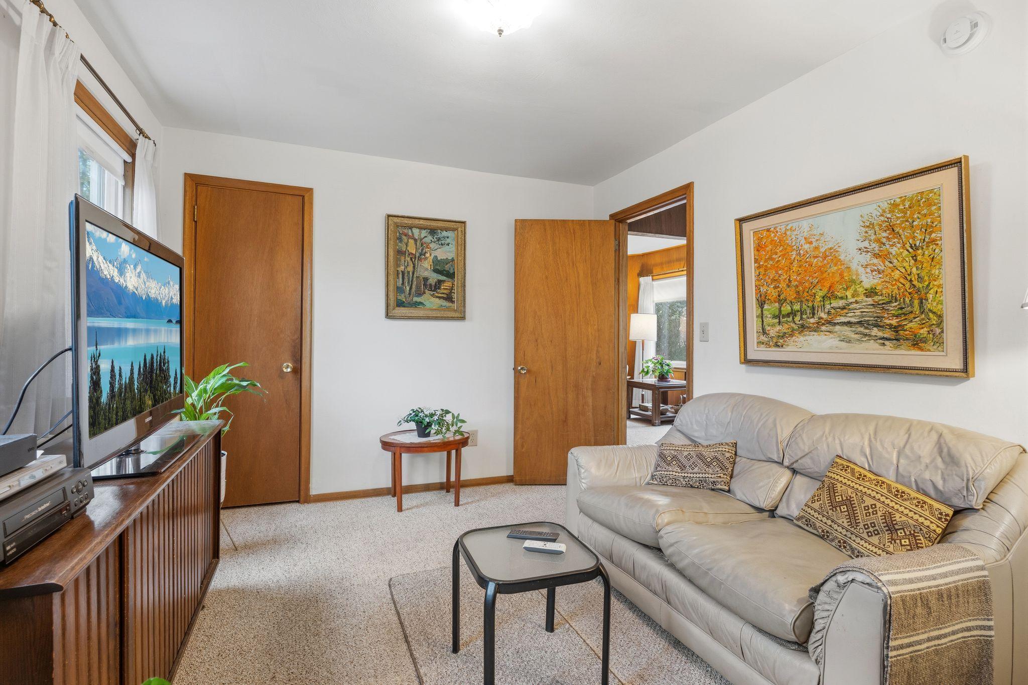 This main floor bedroom also has a large closet.