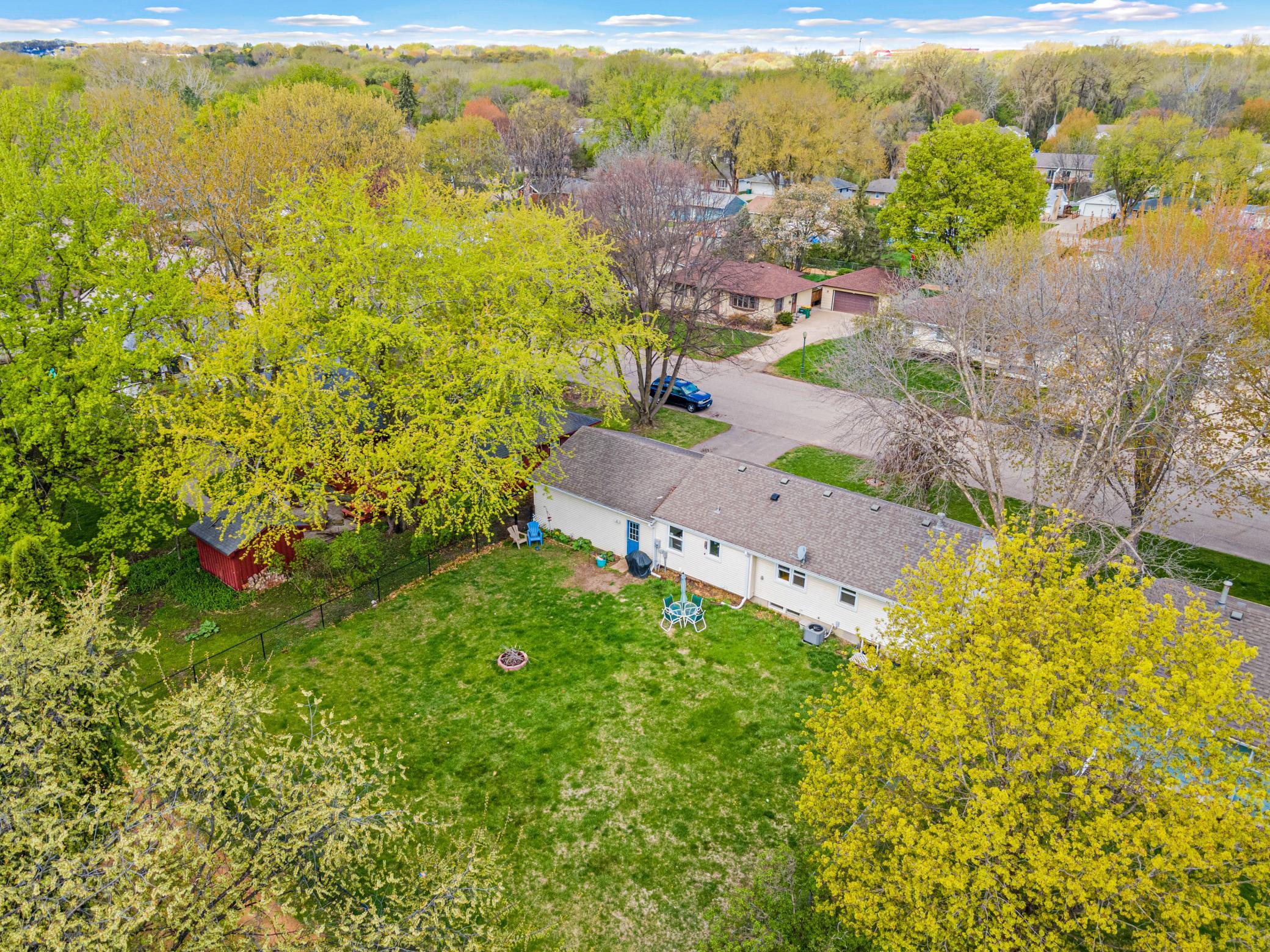 Drone photo of home and yard