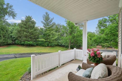 This generous front porch is a perfect private spot to start and end the day!