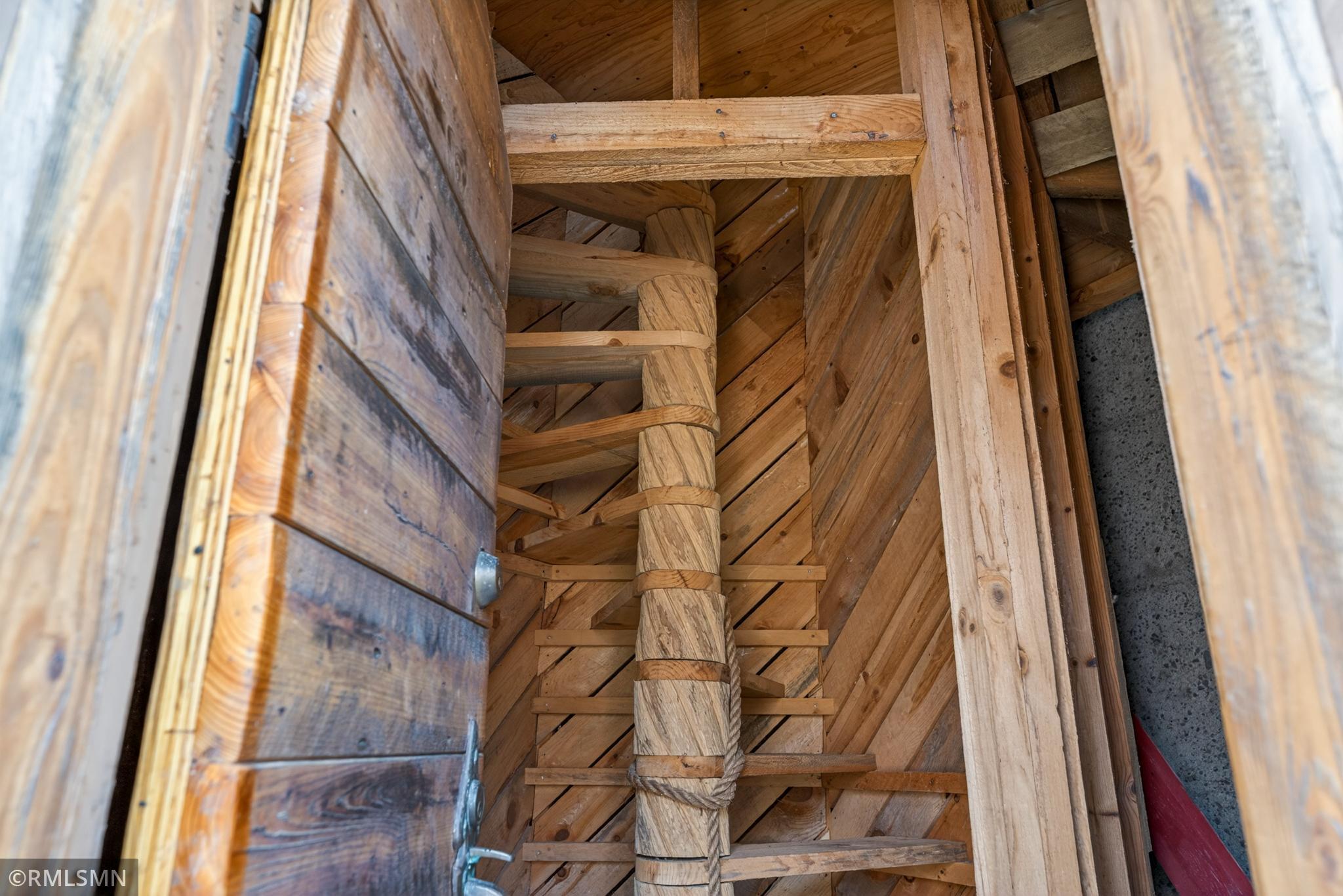 inside of silo - spiral stair case