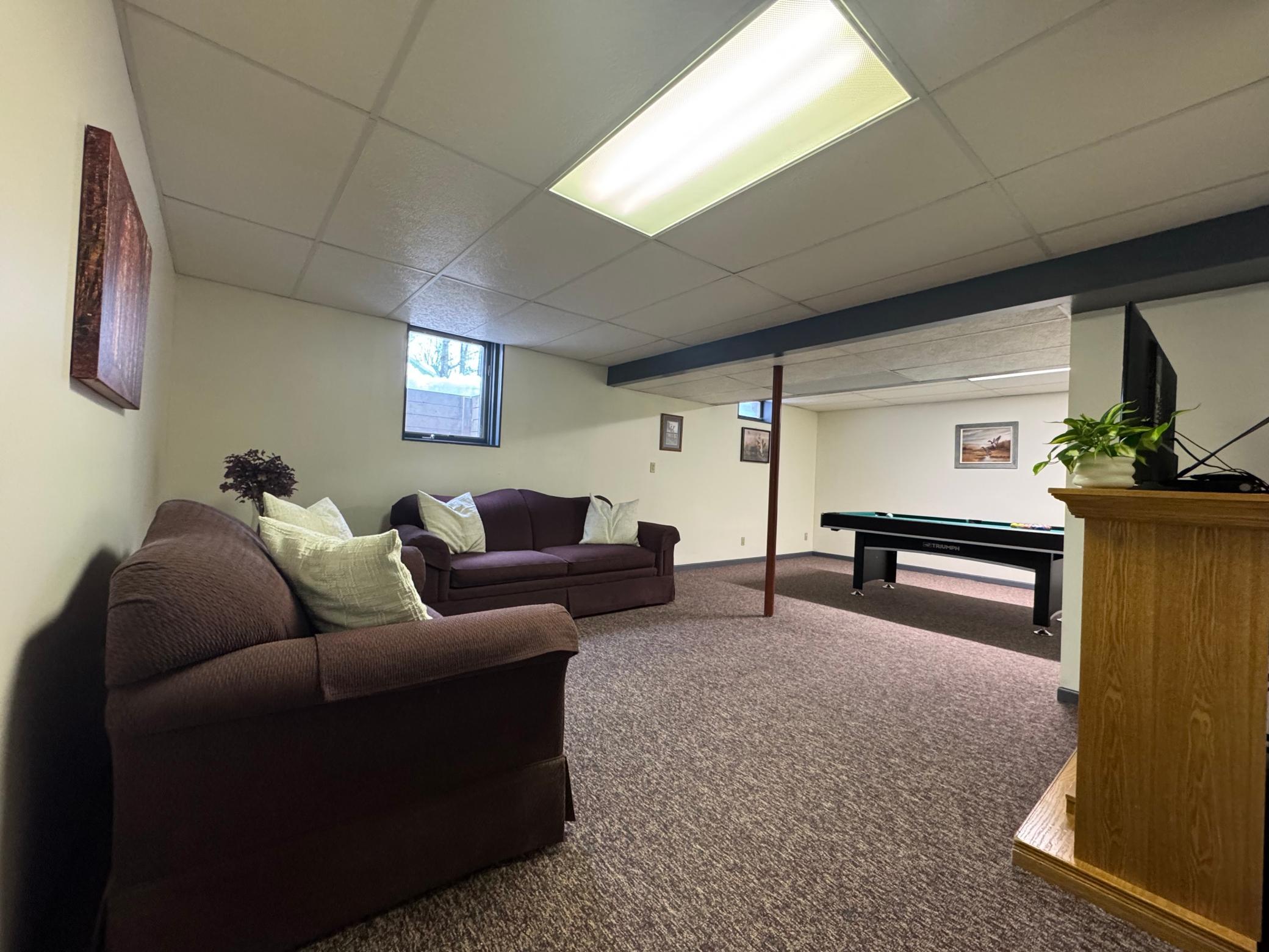 Rec Room with Egress Window