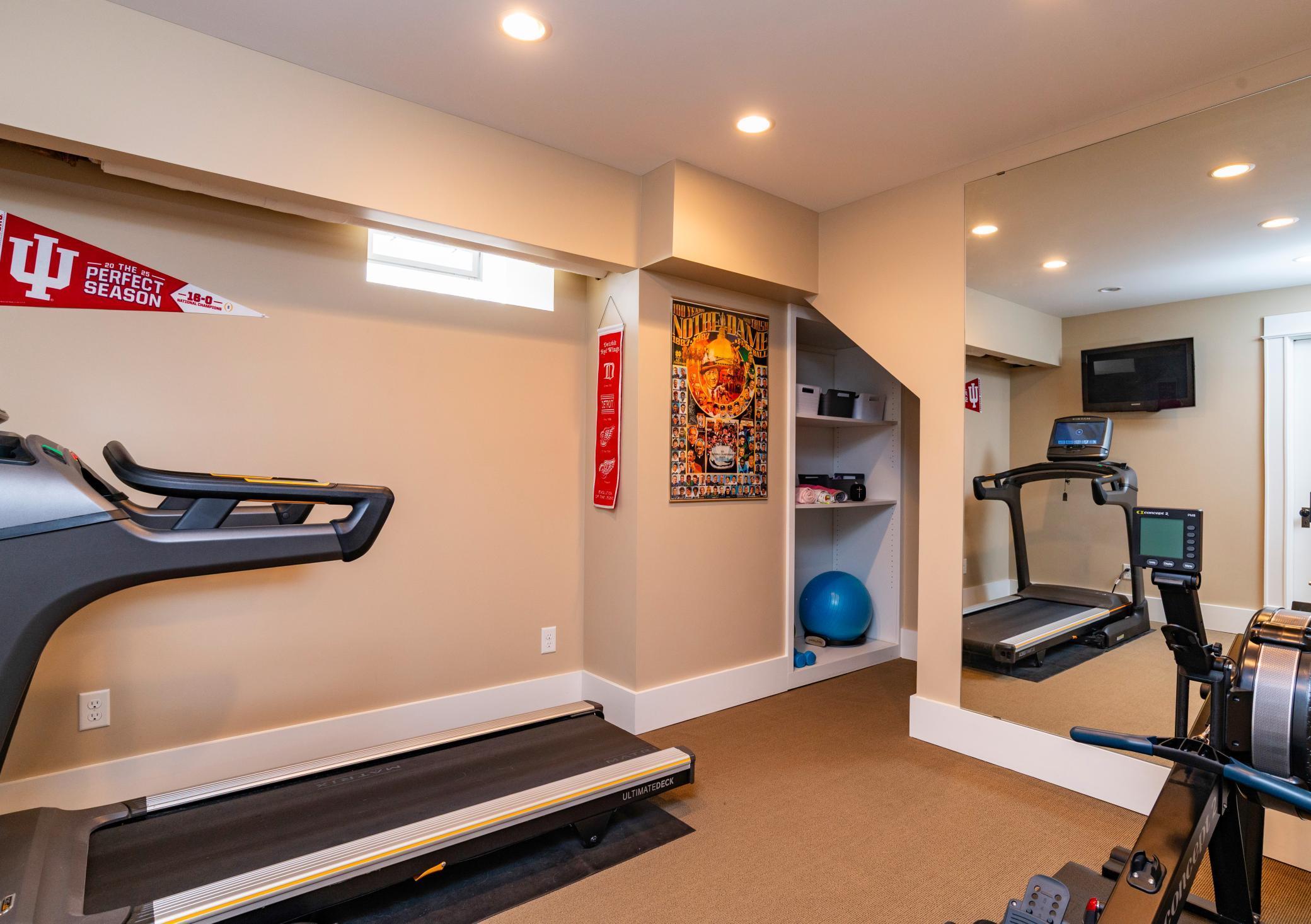 Workout right at home in the separte exercise space in the lower level.