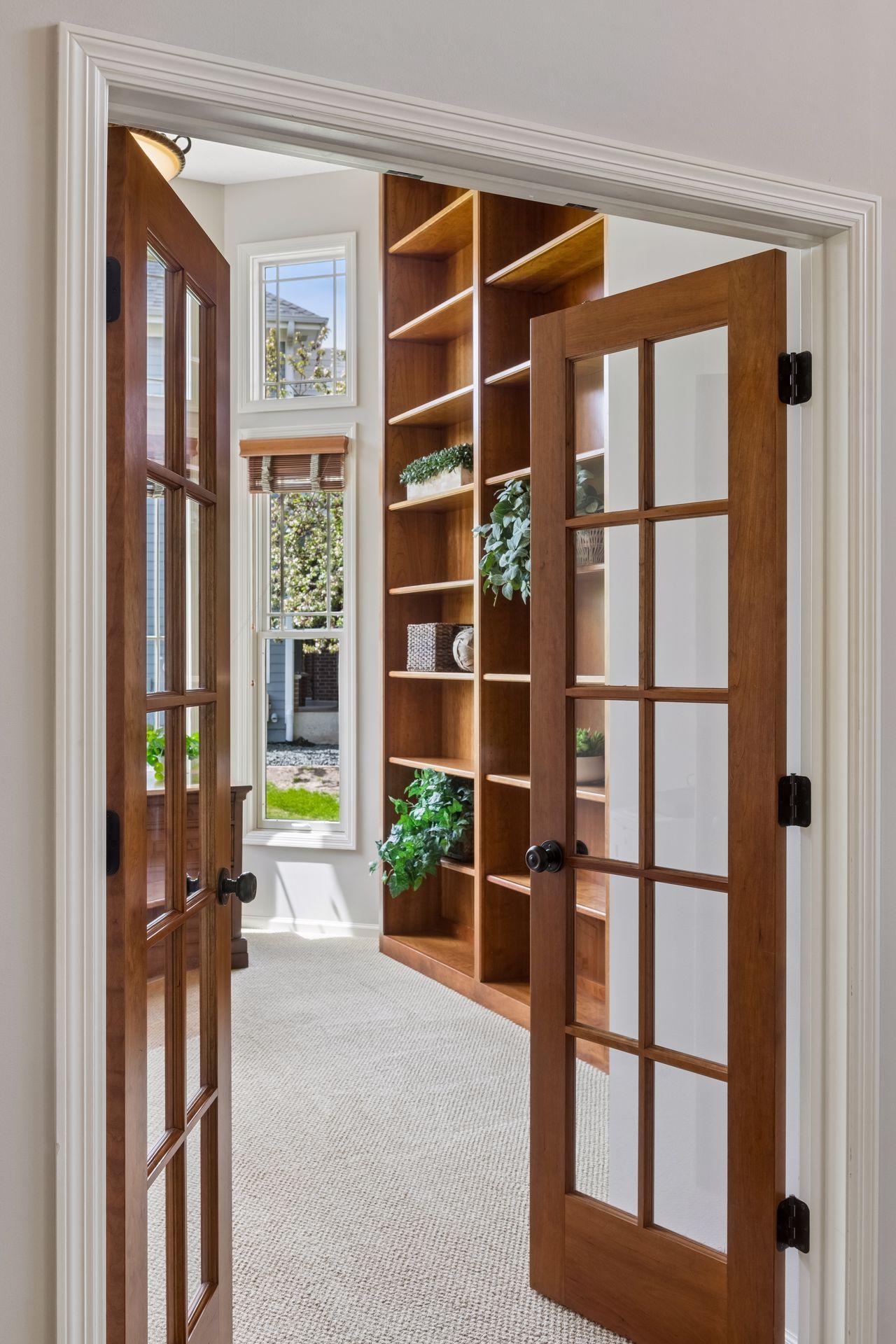 Double doors leading to beautiful office space
