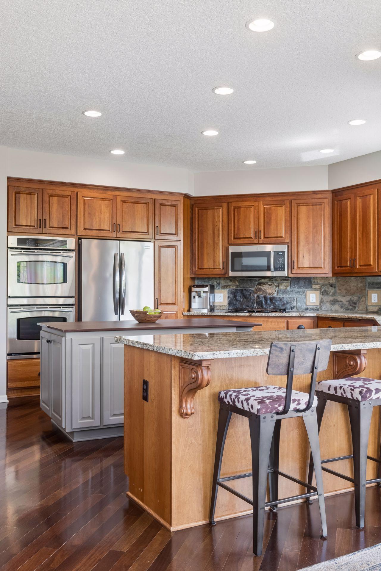 Kitchen peninsula for added seating
