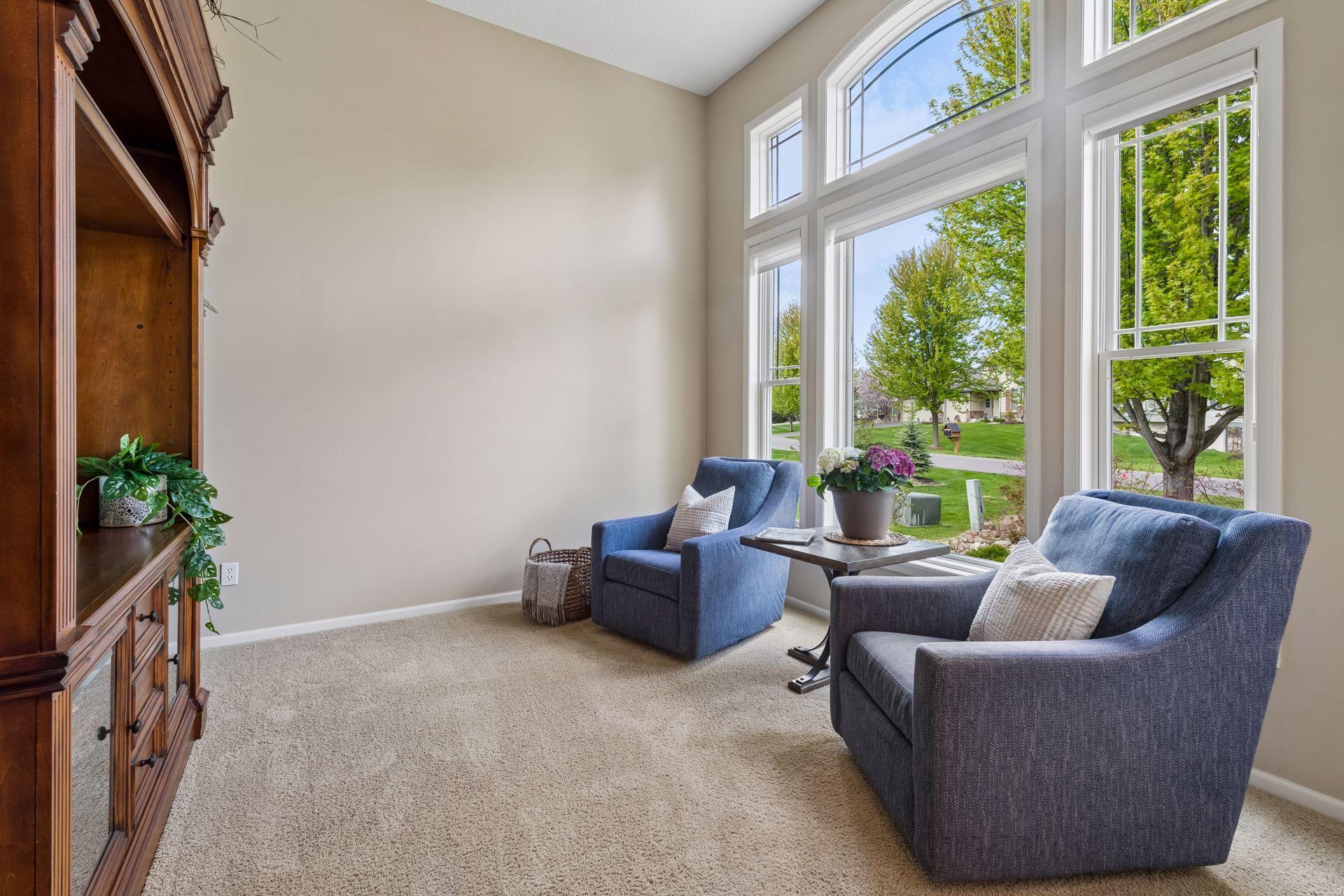 Secondary family room, piano, sunroom