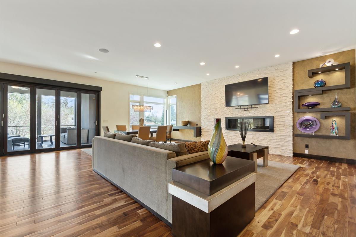 Open concept living room - patio doors fully open