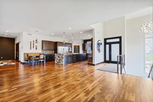 Large open entry and foyer, stairs on right lead to Lower Level.