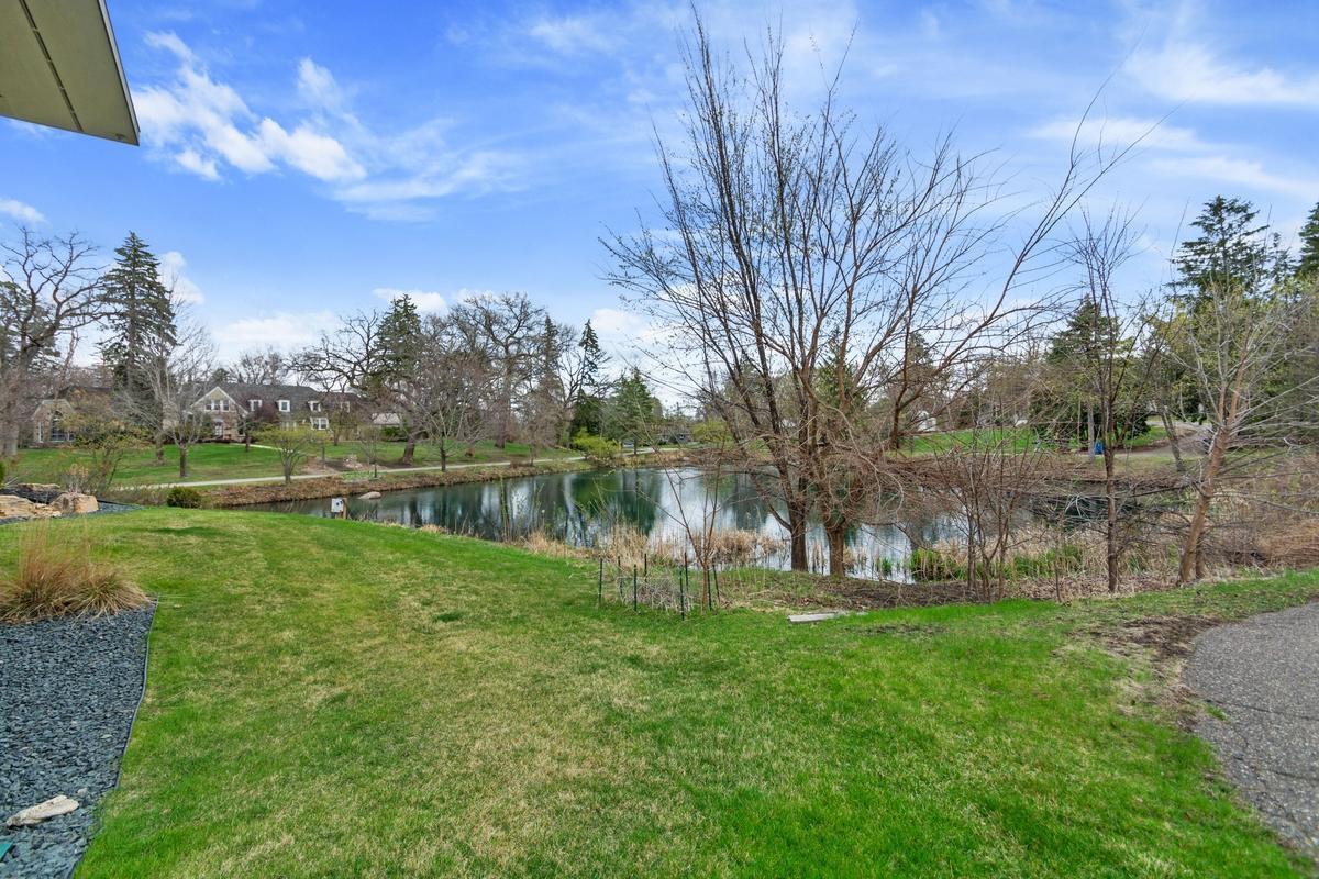 Side yard to the pond.