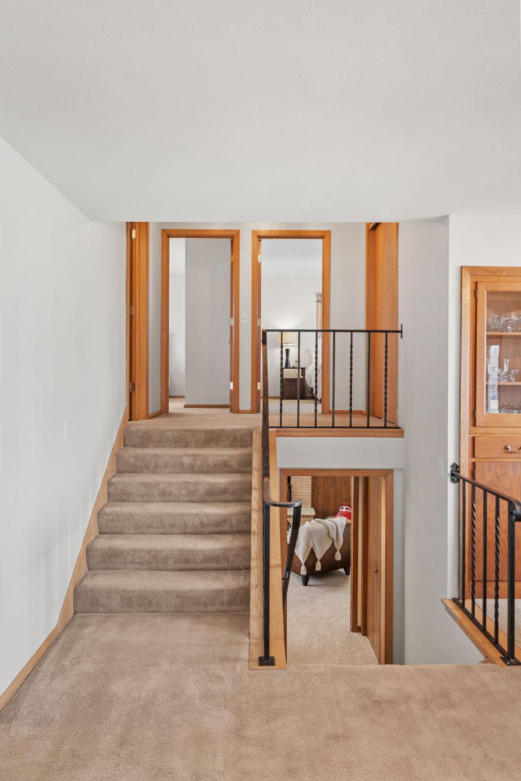 Stairs to upper level bedrooms