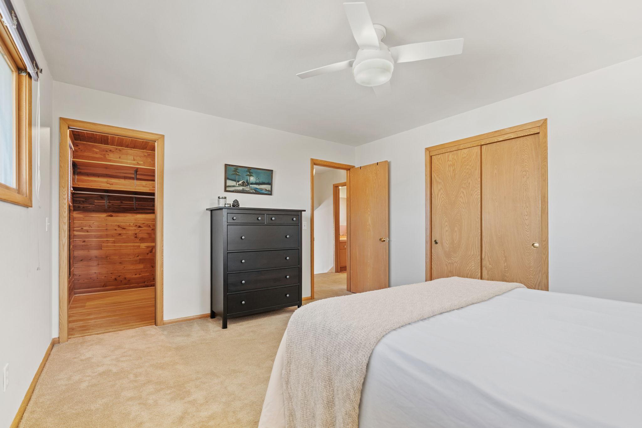 NE bedroom has two closets