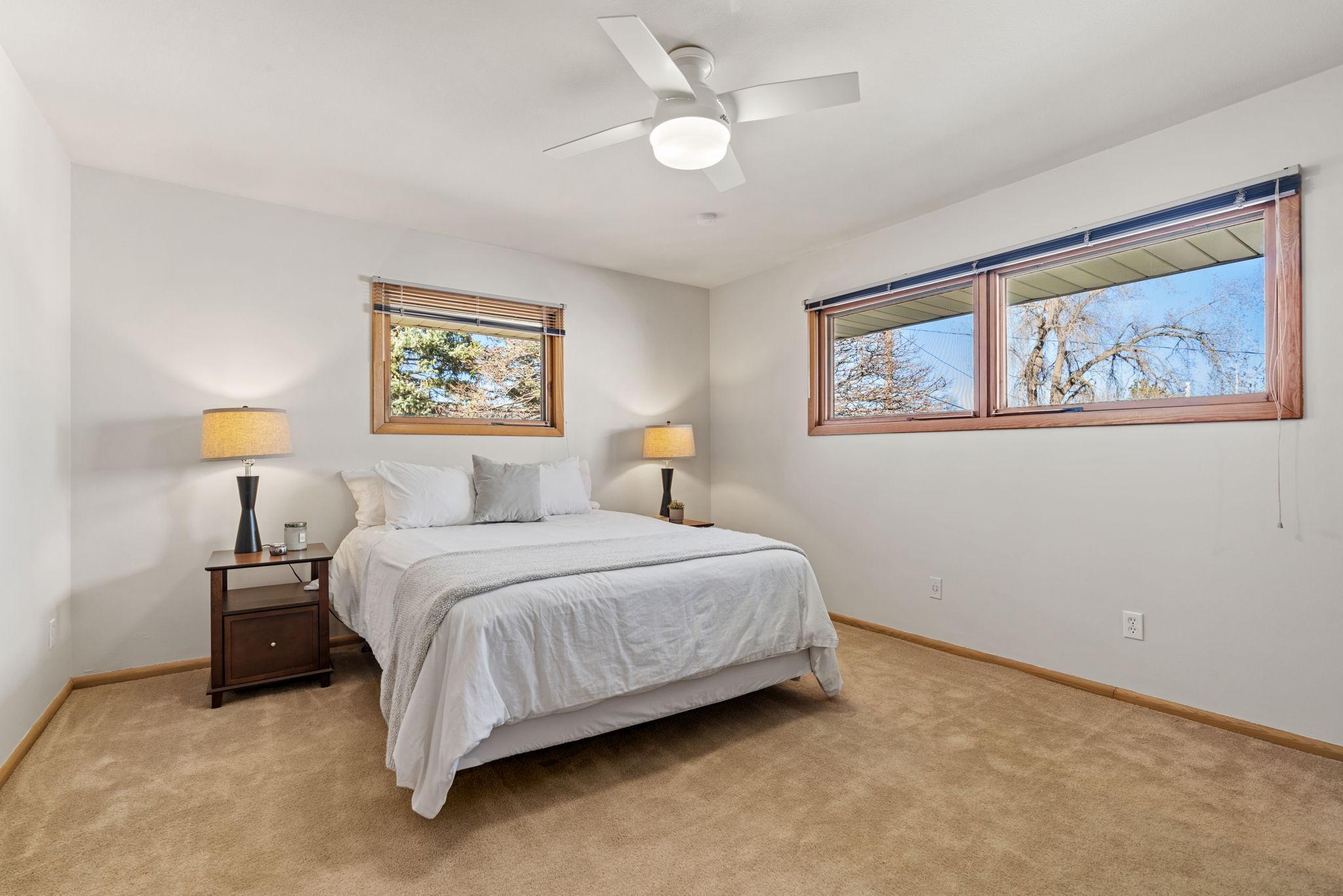 One of two large bedrooms upstairs