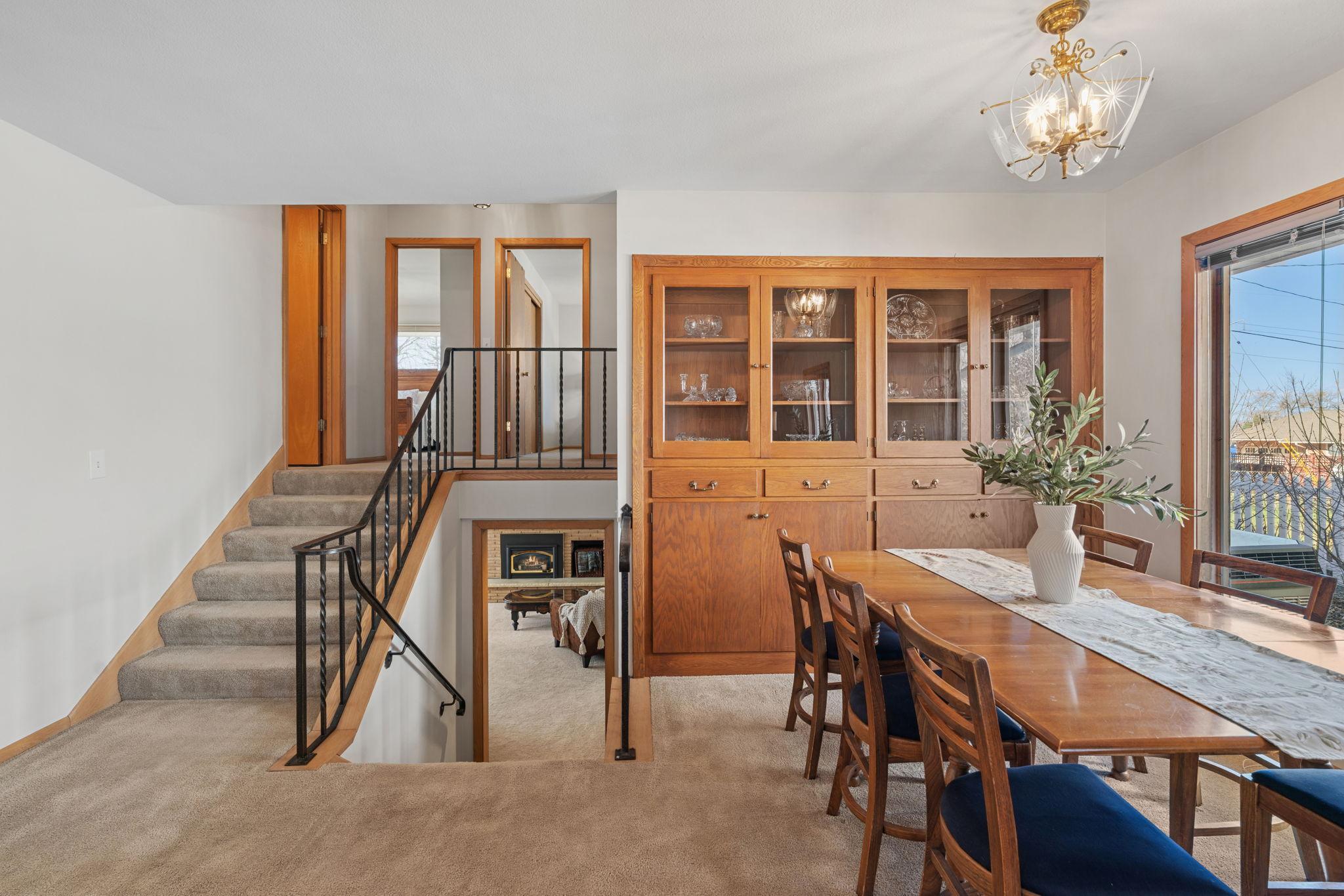 Fantastic wrought iron railing to upper and lower level