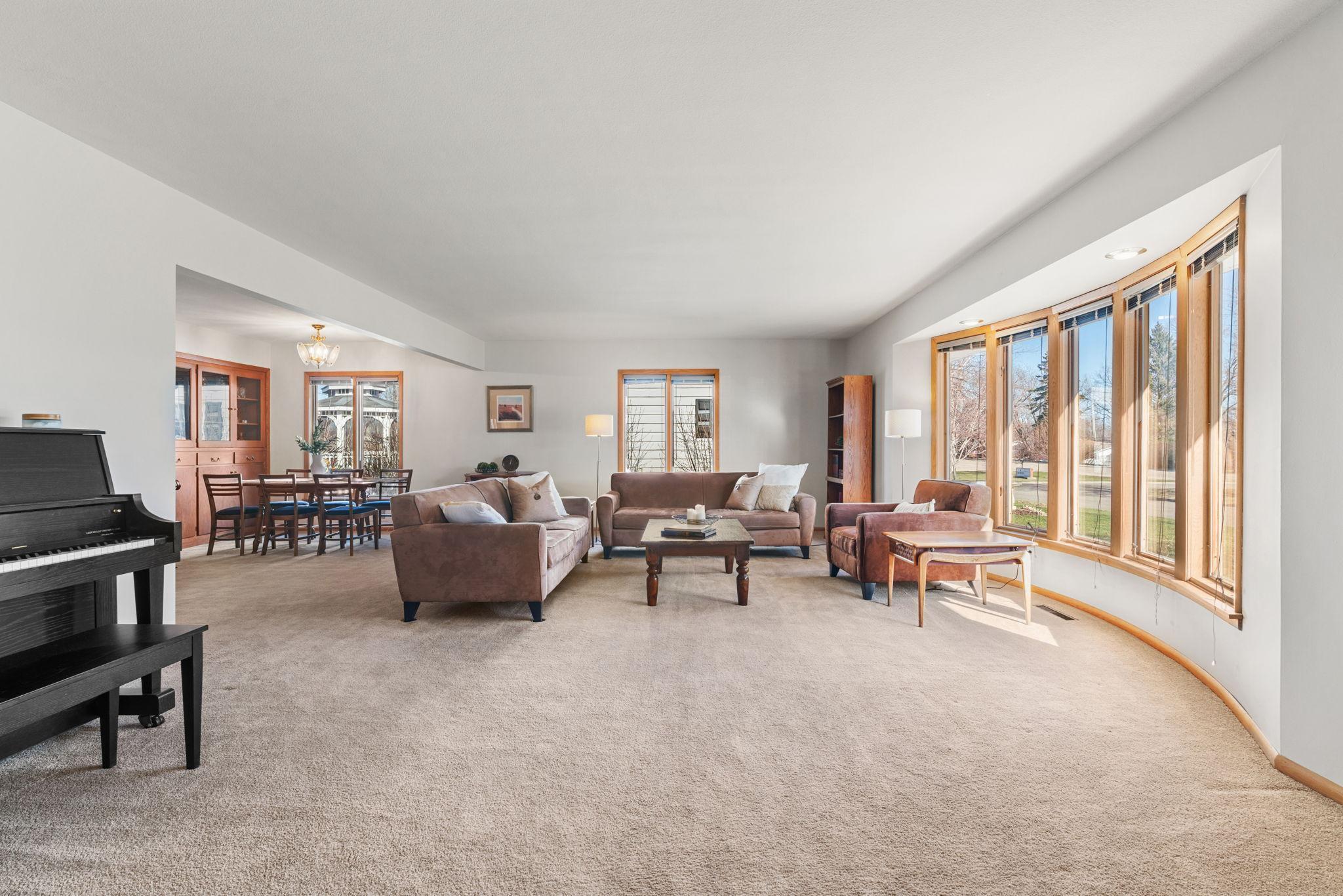 Very spacious living room with plenty of natural light