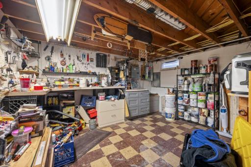 This is the tool room that is hidden away by a custom wood door disguised as a part of the wall~
