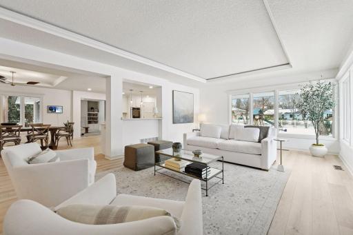 The layout is ideal for both everyday living and entertaining, with seamless flow between the living room, dining room and kitchen.