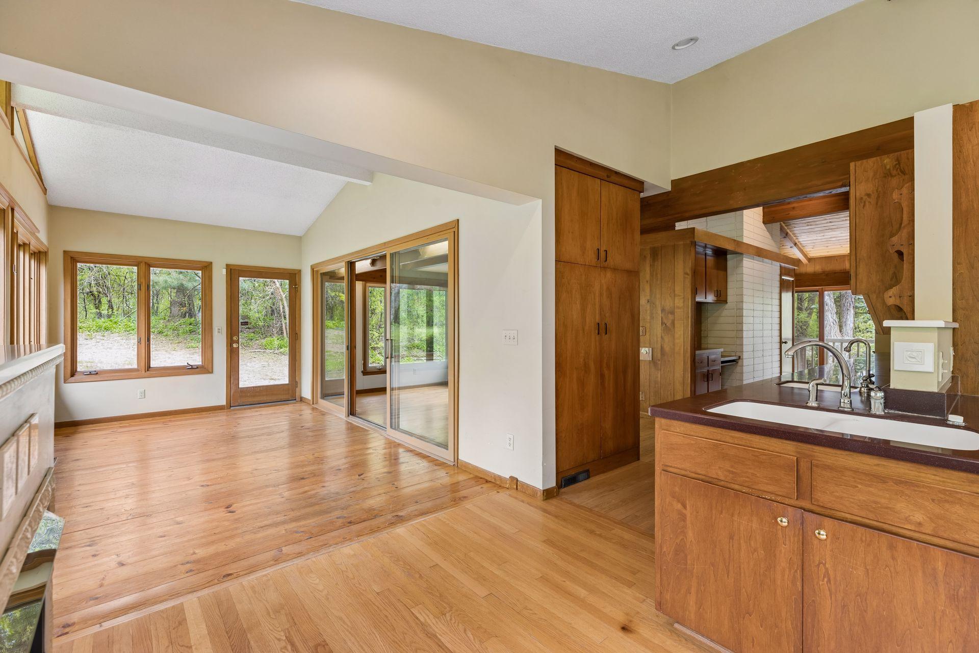 Kitchen looking toward sunroom