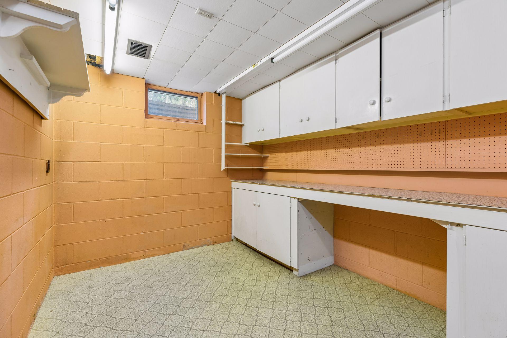 Lower level laundry and storage areas.