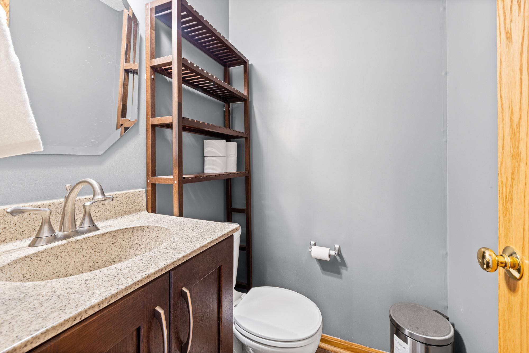 Main level half bath is very convenient