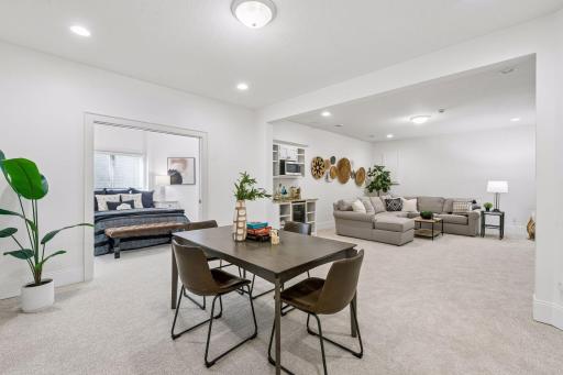 Whether it's a pool table, foosball, or a cozy sectional for movie night, the lower level game room offers the space and flexibility to make it entirely your own.