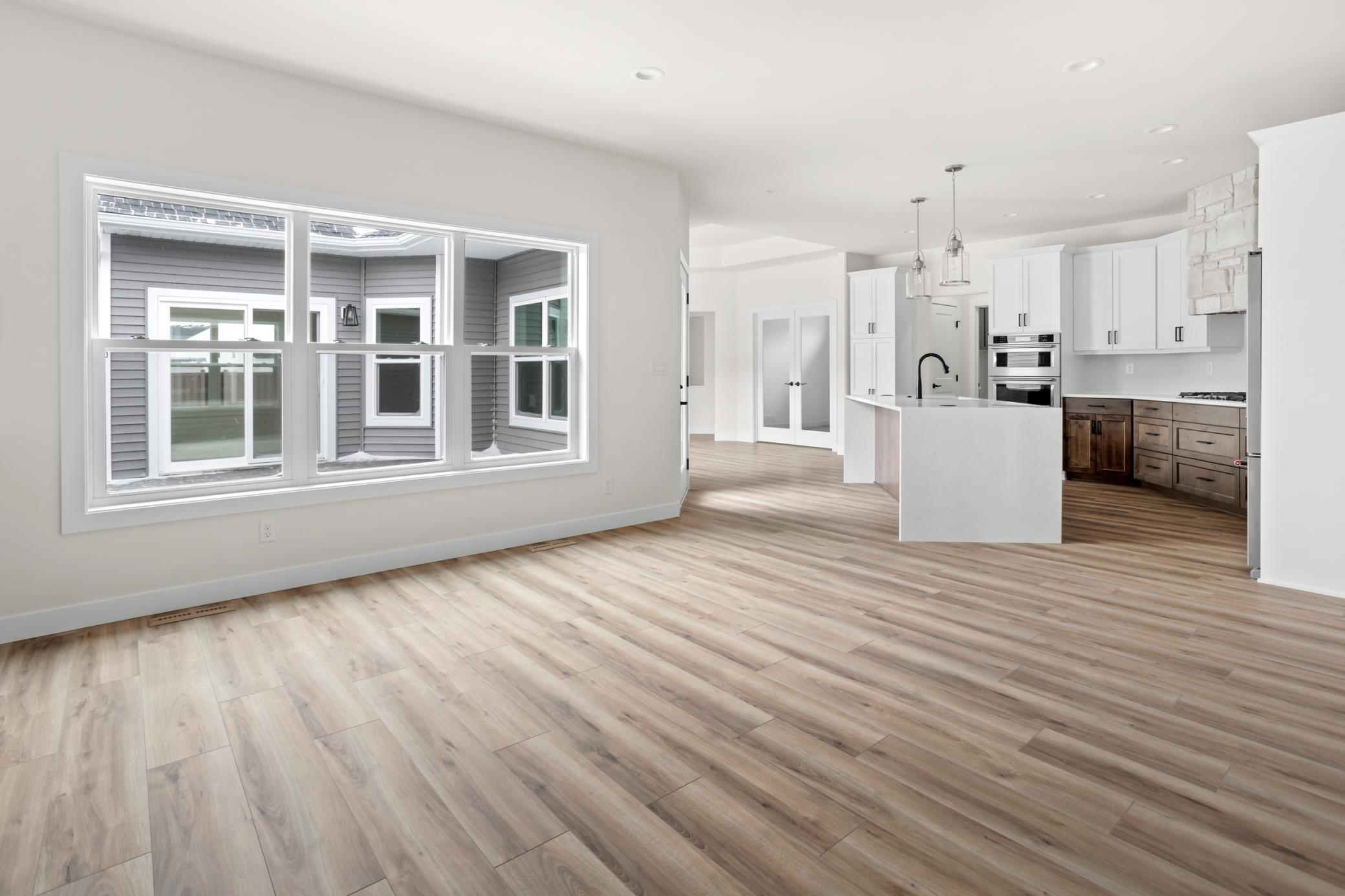 Great Room with view of Kitchen/Flex