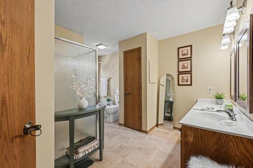 Large main-level bathroom with direct access to bedroom