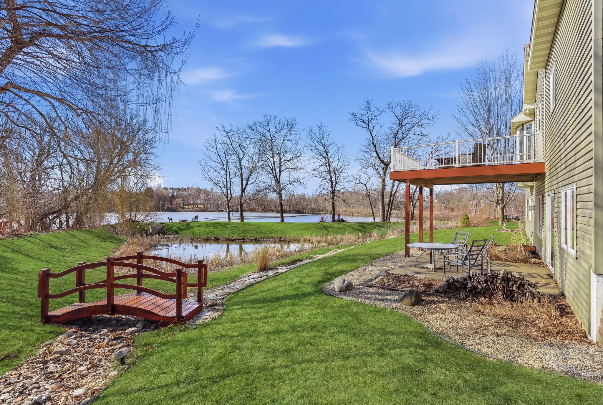Charming outdoor bridge adding character and a picturesque touch to the landscape.