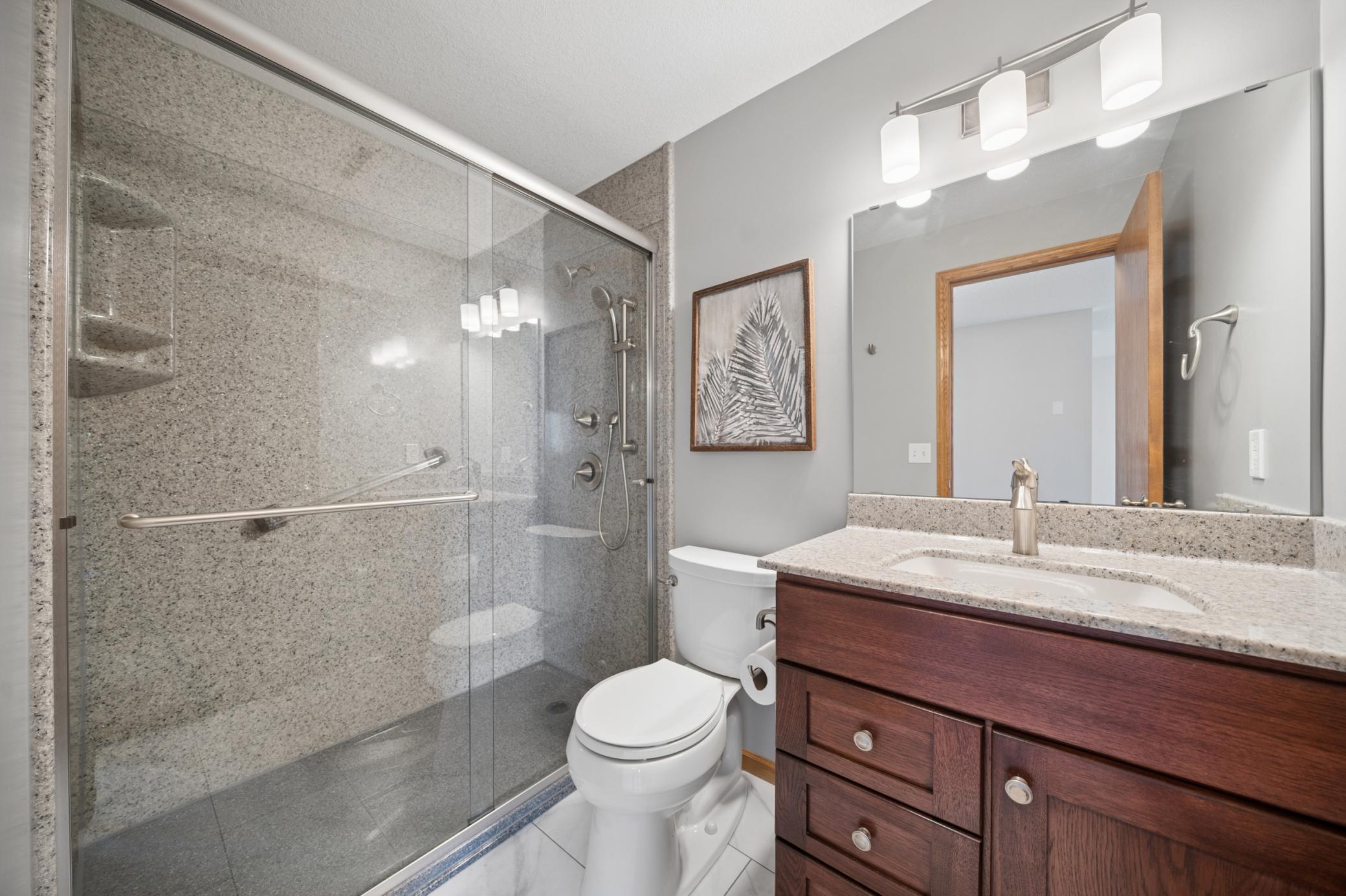 3rd bathroom lower level walk in shower