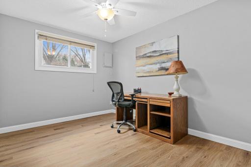 Versatile lower-level office/flex room, could be turned into a 3rd bedroom.