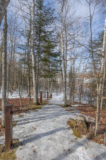 Meander down the solar lit trail to the lake