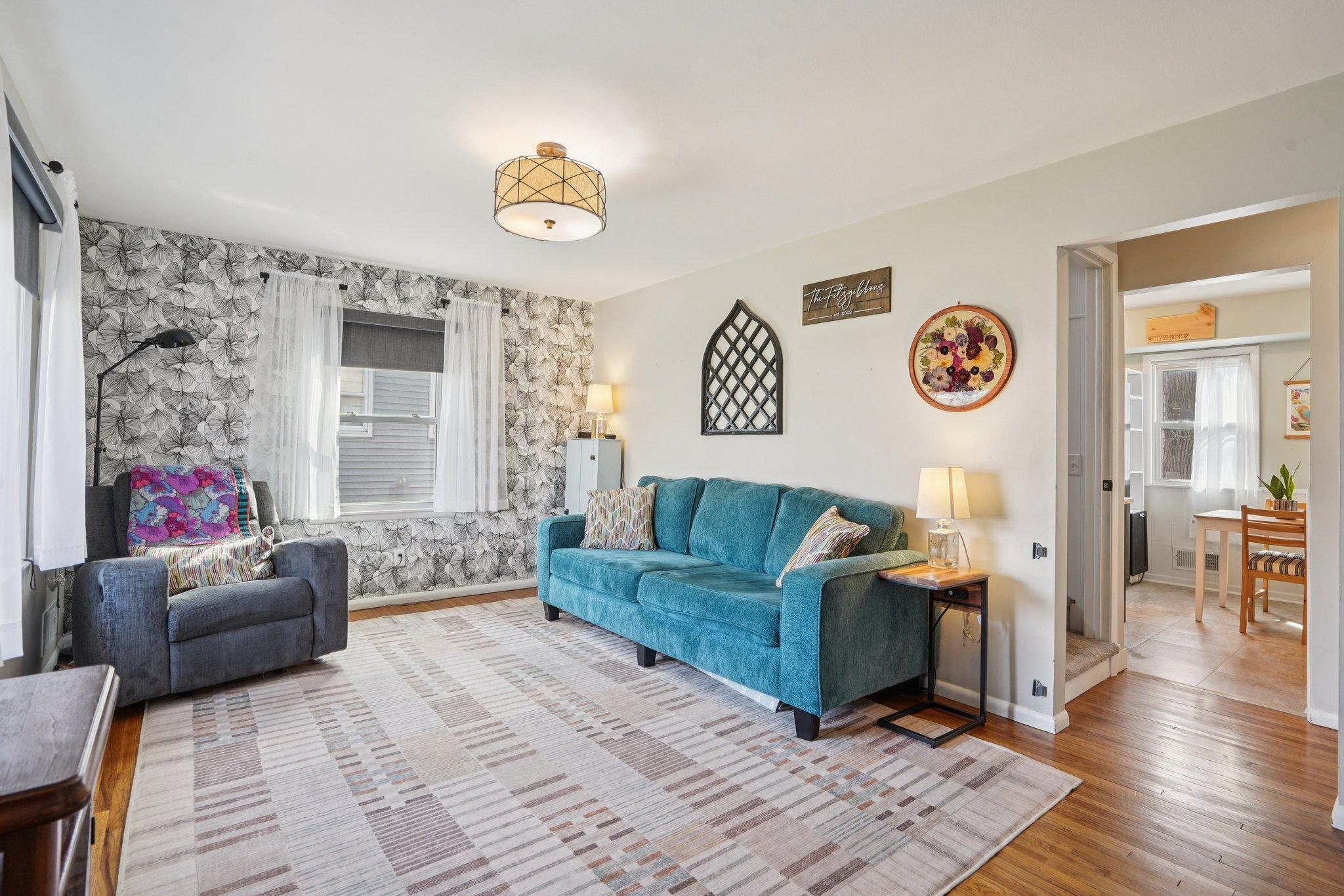 Sit back and relax in your cozy living room.