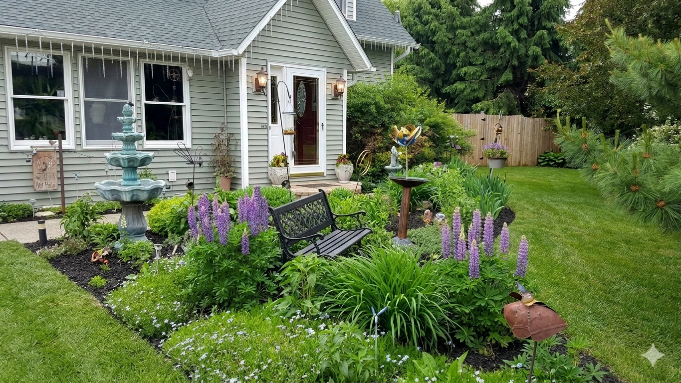 Beautiful perennial gardens.