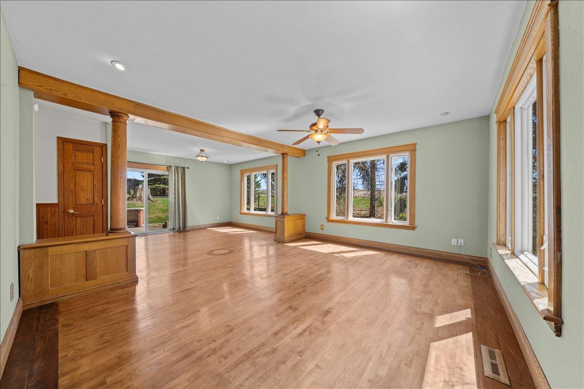 Living room has lots of natural light and wide open area..