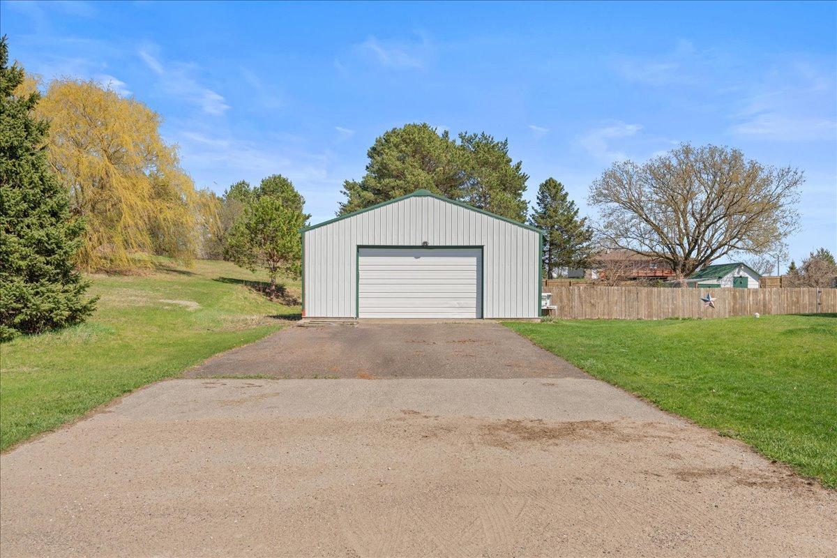Heated pole building is 36 X 30 with concrete floor and electricity